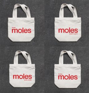 Coles Moles plastic bag brand damage